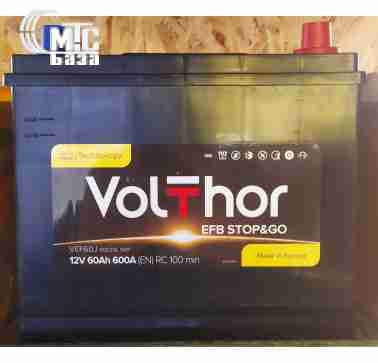Аккумуляторы Аккумулятор VolThor 6Ст-60 АзЕ  Asia  EFB Stop&Go  JIS 512260   EN 600 А 230x173x220 мм 